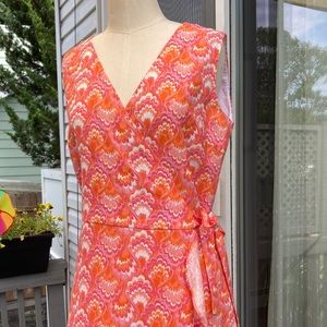 JMclaughlin Cerise Linen Wrap dress